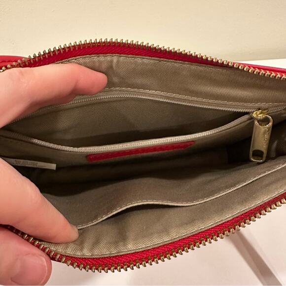 Talbots Red Leather Suede Shoulder Bag Purse - Picture 5 of 7